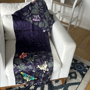 Silk Scarf with Hand Painted Butterfly Design